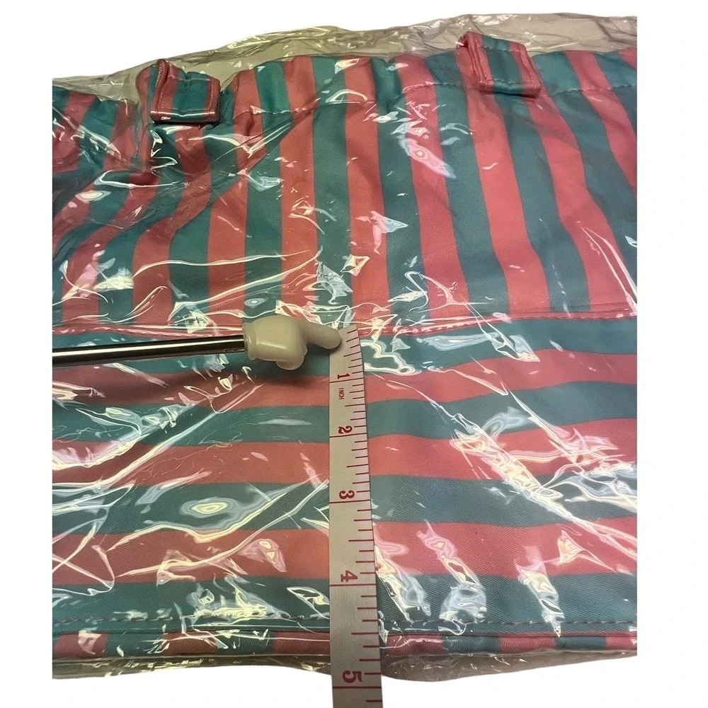 Tote Bag Large Pink Blue Striped PVC Waterproof Beach Shopping Errand New